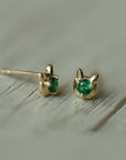 Wild Cat Emerald Stud Earrings