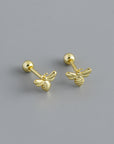 Tiny Bee Screwback Stud Earring