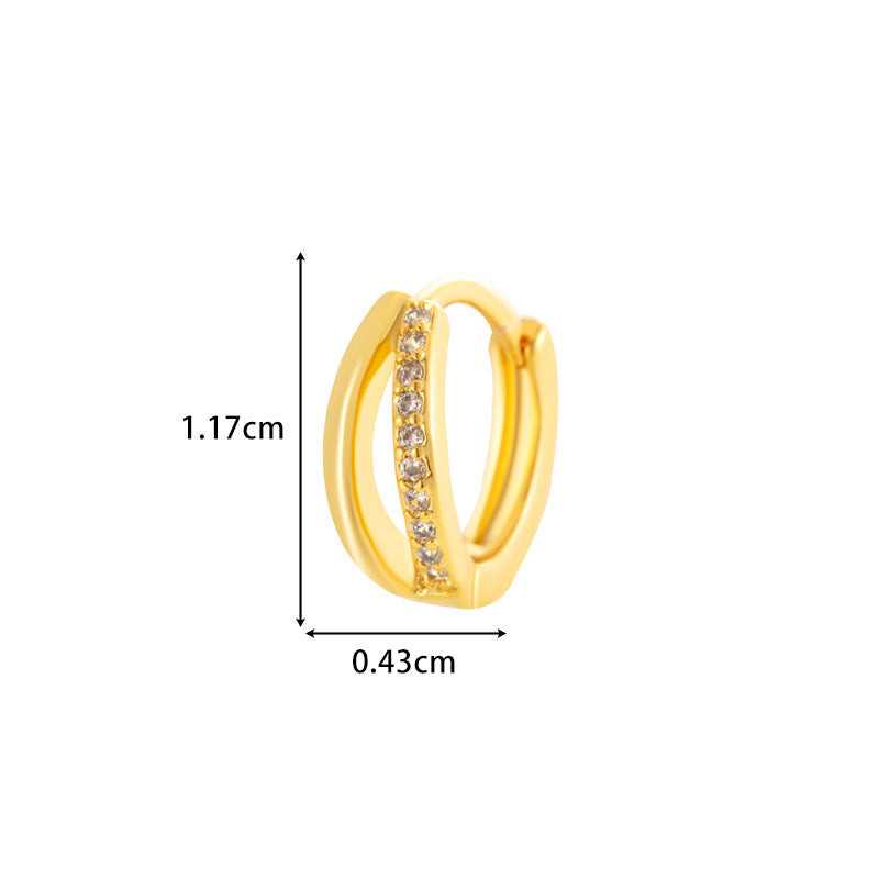 Marlow Double Huggie Hoop
