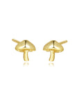 Tiny Mushroom Gold Plated Studs