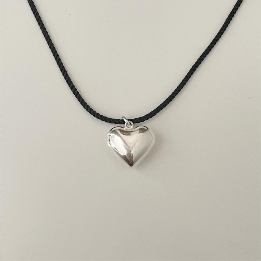 Big Bubble Heart Rope Necklace