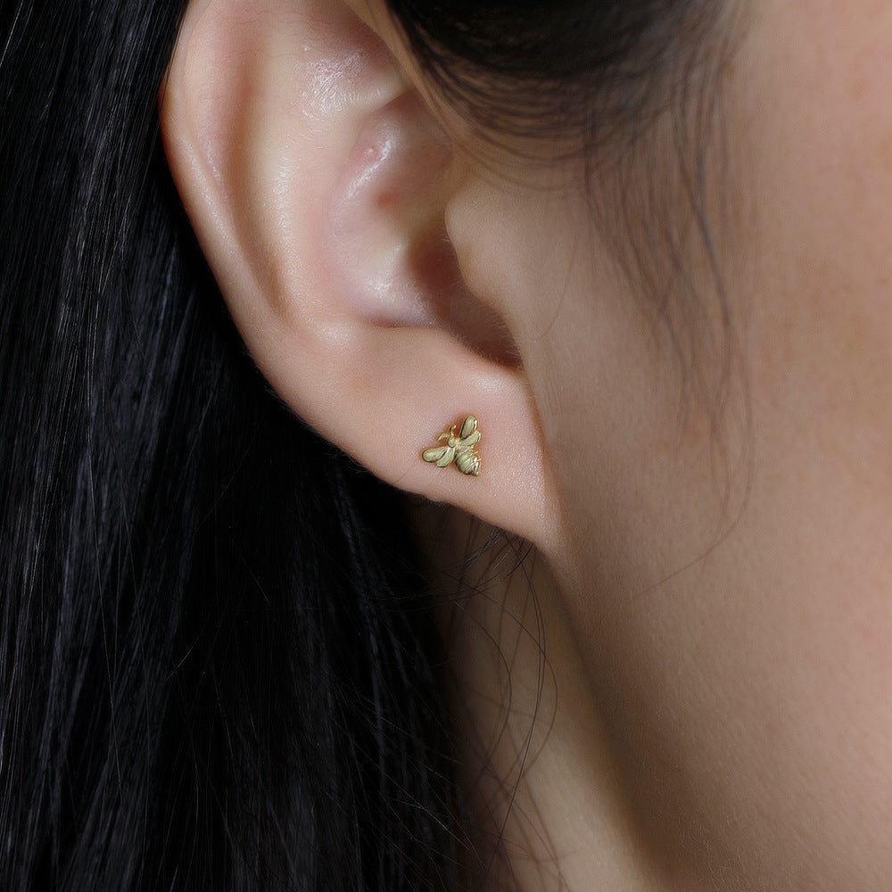 Tiny Bee Screwback Stud Earring