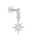 Luna Star Drop CZ Flat Back Stud