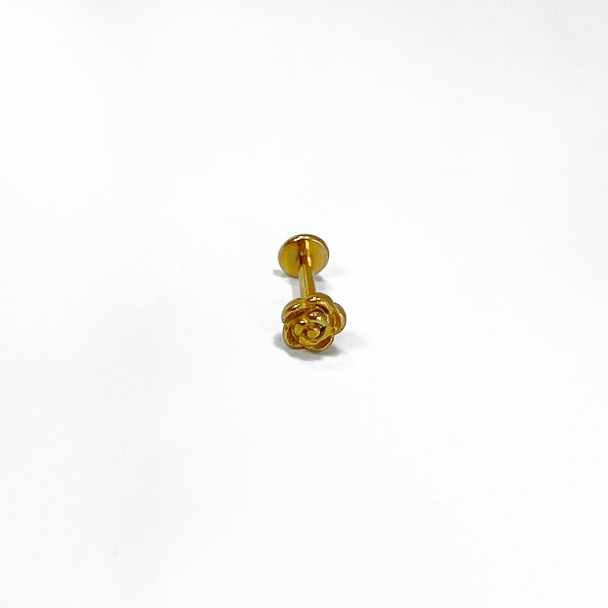 Stainless steel 18k gold plated 16g 6mm dainty rose flat back stud 