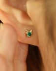 Wild Cat Emerald Stud Earrings