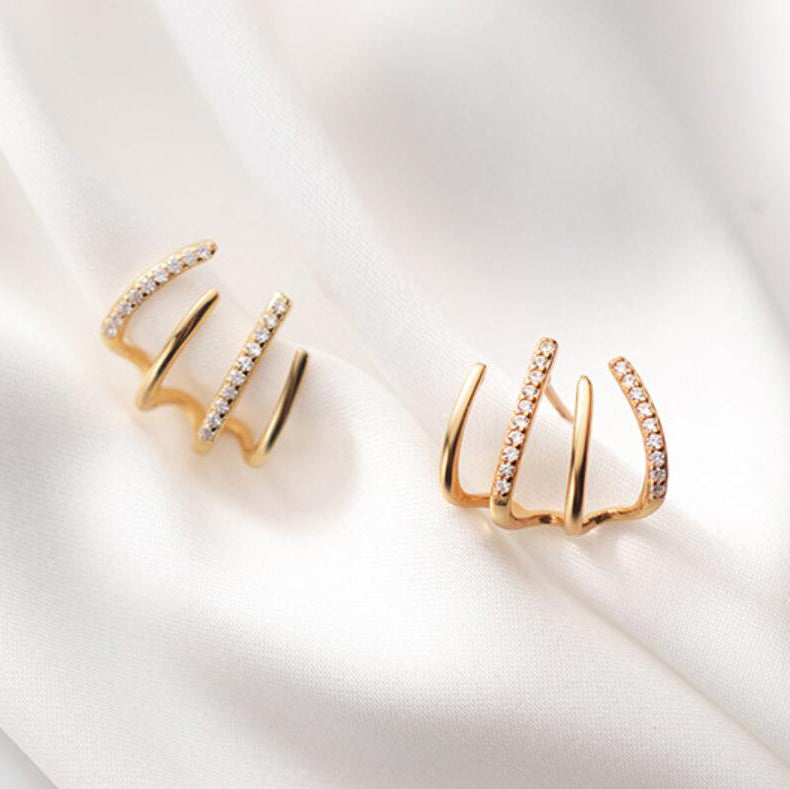 Faux Piercing style ziggy earrings 