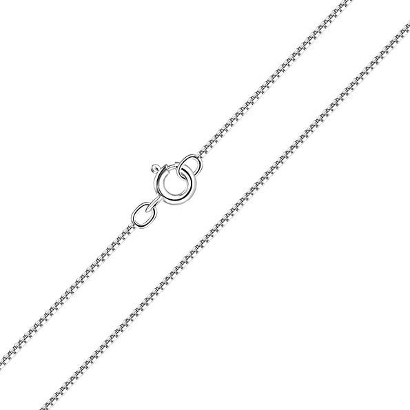 Baby Box Chain Necklace in sterling silver, 16 inch