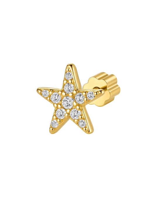 CZ Starfish Flat Back Stud encrusted with cubic zirconia stones