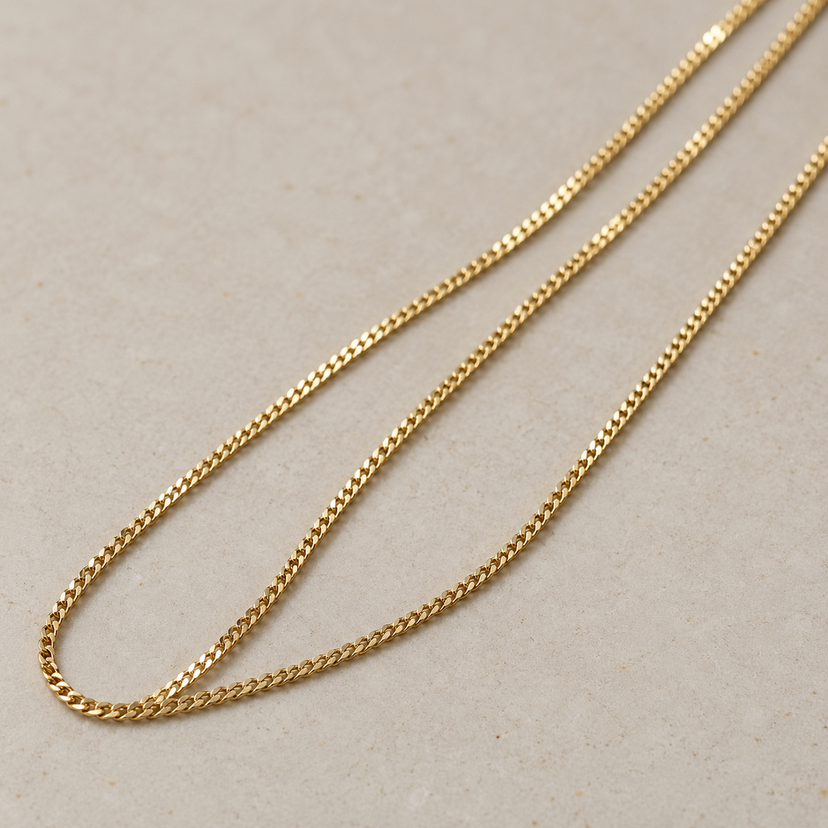 Dainty curb chain necklace in 18k gold plated sterling silver
