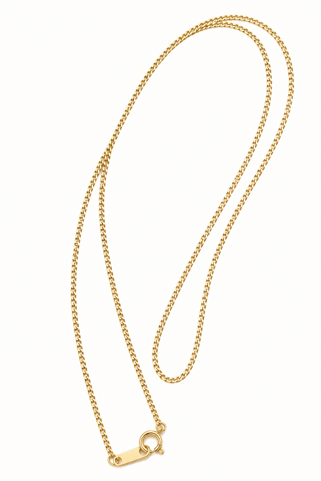 Dainty curb chain necklace in 18k gold plated sterling silver