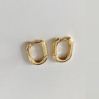 Mini Olivia Oval Huggie Earrings