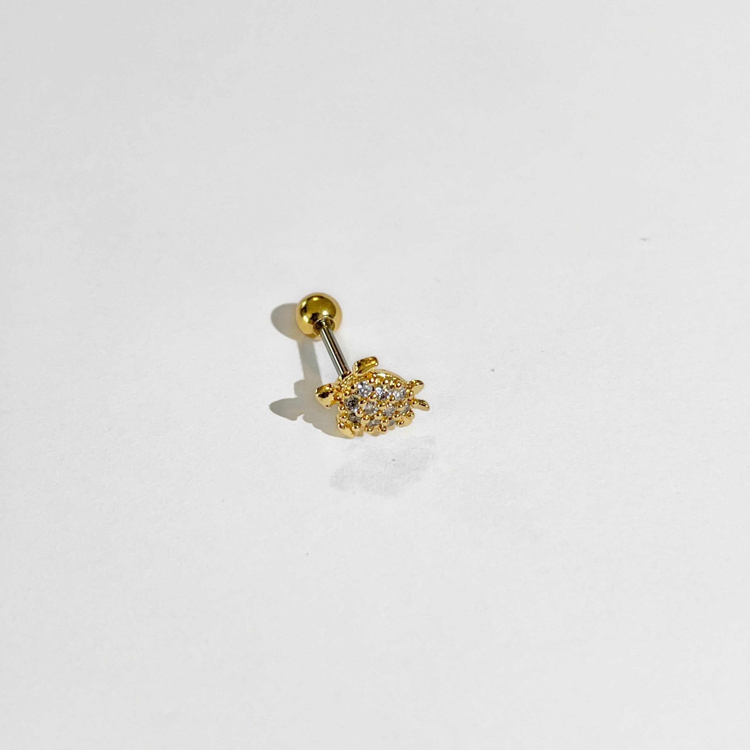 Turtle CZ Screwback Stud