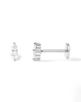 Double CZ Flat Back Stud