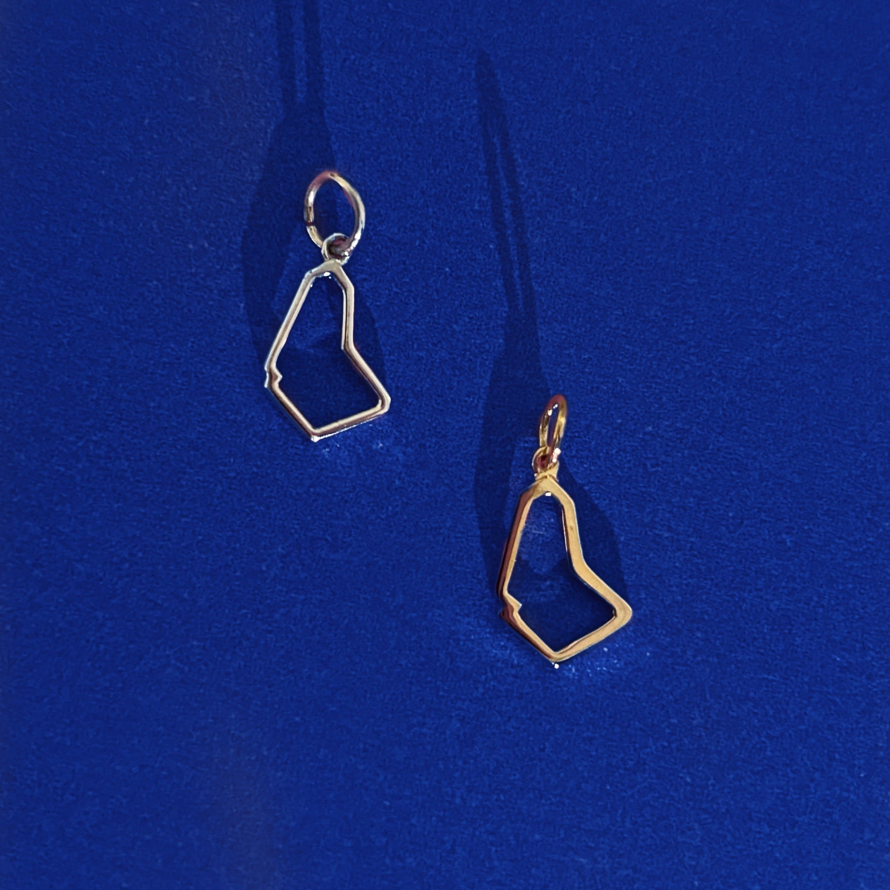 14k Solid Gold Bim Outline Pendant