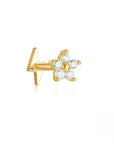CZ Flower & Bolt Reversible Flat Back Stud
