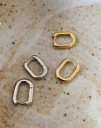 Mini Olivia Oval Huggie Earrings