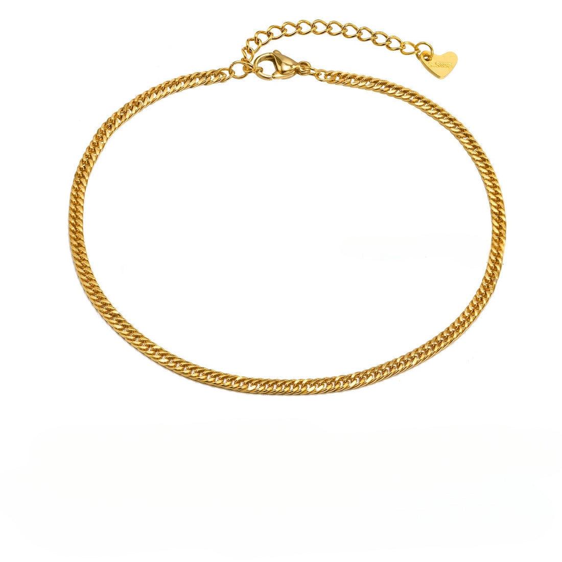 Curb Stainless Steel Gold Anklet