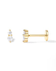 Double CZ Flat Back Stud