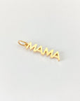 Gold mama charm pendant in titanium steel, minimal engravable jewelry for mothers, delicate everyday necklace charm