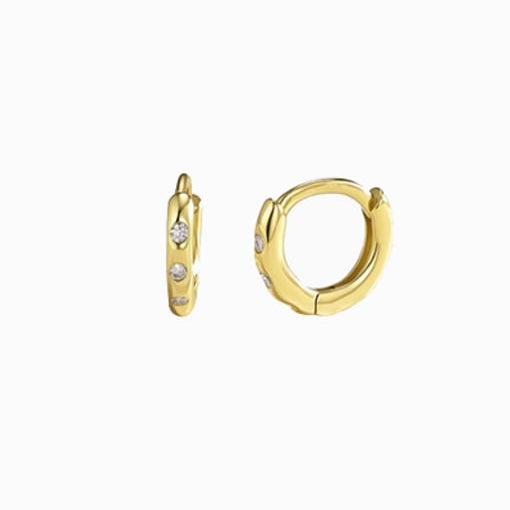 Noa CZ Huggie Earrings with encrusted cubic zirconia stones