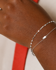 Delicate 925 sterling silver serpentine bracelet  with fine reflective links, minimalist everyday bracelet