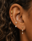 Solace CZ Drop Flat Back Stud
