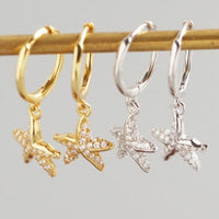star fish CZ huggie earrings whatnotz.com