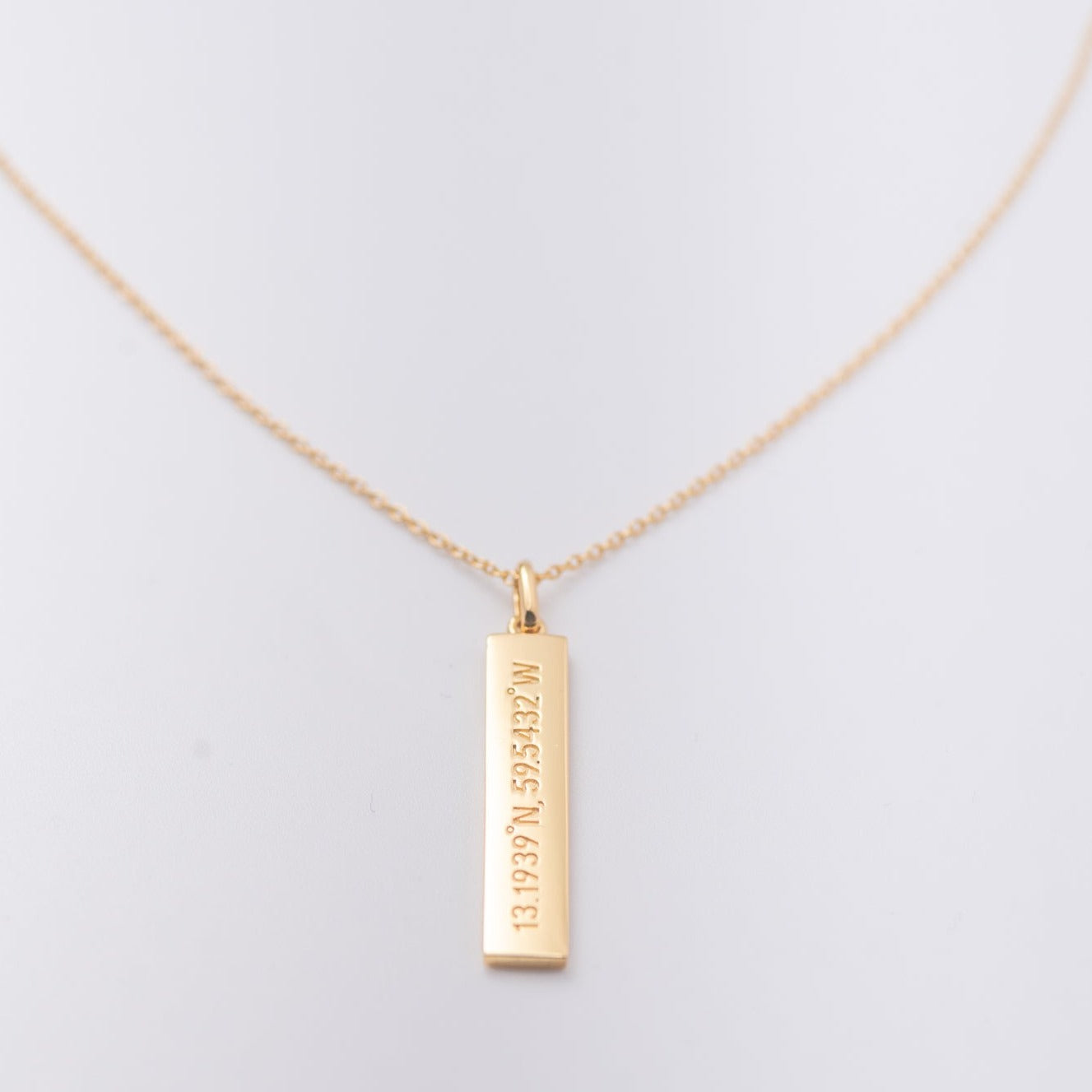 Barbados GPS Bar Necklace