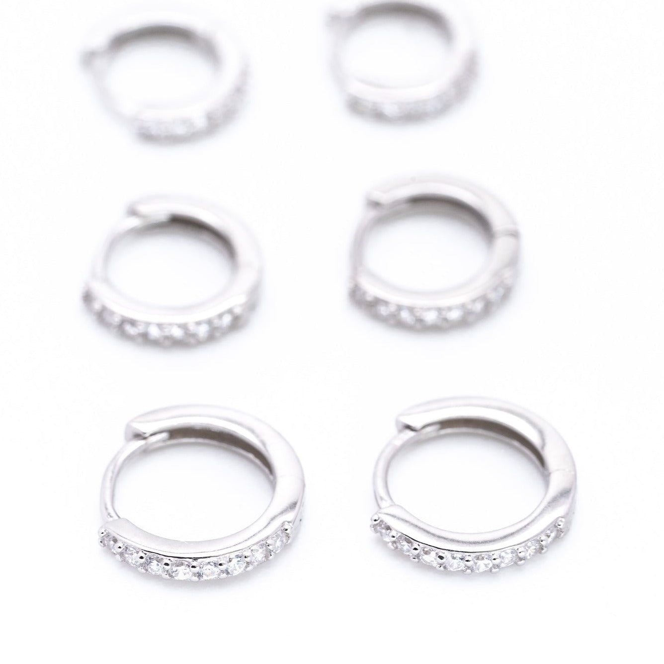 Amelia Silver Huggie Earrings