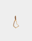 Geometric outline of Barbados charm in gold whatnotz.com