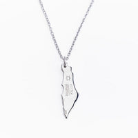 I love TLV sterling silver engraved Israel map necklace - whatnotz.com
