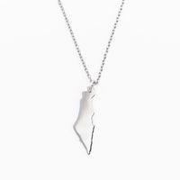 TLV Israel Map sterling silver necklace - whatnotz.com