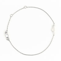 Israel Outline sterling silver  bracelet with chain -whatnotz.com  