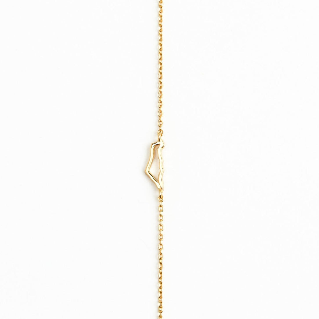 Israel Outline gold vermeil bracelet with chain -whatnotz.com  