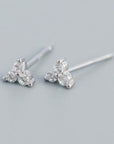 sterling silver 3 CZ stud earrings whatnotz.com