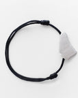 Bim Signature Silver Bracelet with 2mm cord and brushed rhodium-plated sterling silver Barbados map. whatnotz 