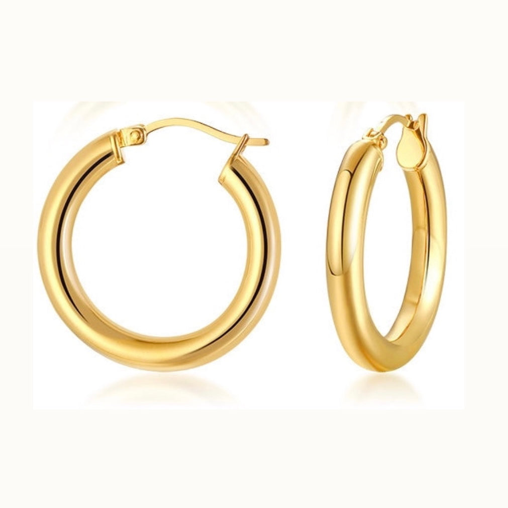 Waterproof Gold Hoops